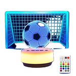 Casa si Gradina - Corpuri si surse de iluminat - Veioze si lampi - Lampi de veghe - Lampa de veghe 3D Fotbal 14 culori, 5 nivele lumina, temporizator, telecomanda - Infinity.ro