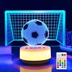 Casa si Gradina - Corpuri si surse de iluminat - Veioze si lampi - Lampi de veghe - Lampa de veghe 3D Fotbal 14 culori, 5 nivele lumina, temporizator, telecomanda - Infinity.ro