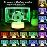 Casa si Gradina - Corpuri si surse de iluminat - Veioze si lampi - Lampi de veghe - Lampa de veghe 3D Fotbal 14 culori, 5 nivele lumina, temporizator, telecomanda - Infinity.ro