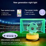 Casa si Gradina - Corpuri si surse de iluminat - Veioze si lampi - Lampi de veghe - Lampa de veghe 3D Fotbal 14 culori, 5 nivele lumina, temporizator, telecomanda - Infinity.ro