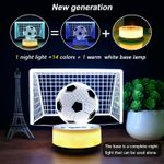 Casa si Gradina - Corpuri si surse de iluminat - Veioze si lampi - Lampi de veghe - Lampa de veghe 3D Fotbal 14 culori, 5 nivele lumina, temporizator, telecomanda - Infinity.ro