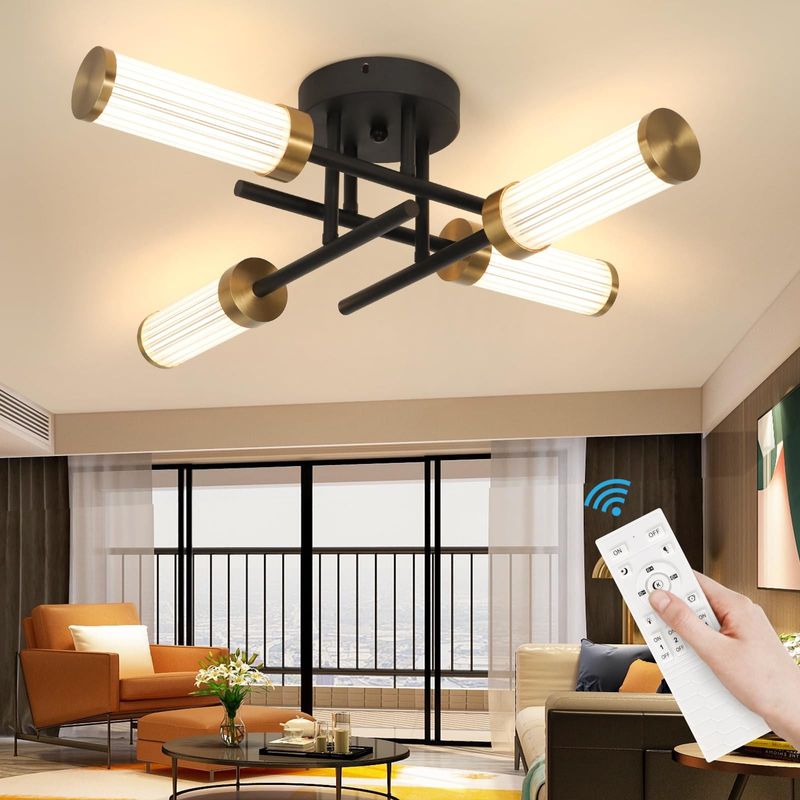 Casa si Gradina - Corpuri si surse de iluminat - Plafoniere, aplice si spoturi - Lampa plafon cu 4 leduri si telecomanda, 17W cu 3 culori lumina - Infinity.ro