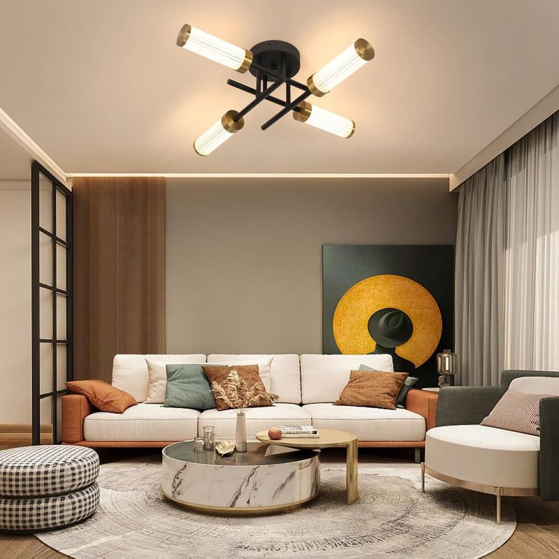 Casa si Gradina - Corpuri si surse de iluminat - Plafoniere, aplice si spoturi - Lampa plafon cu 4 leduri si telecomanda, 17W cu 3 culori lumina - Infinity.ro