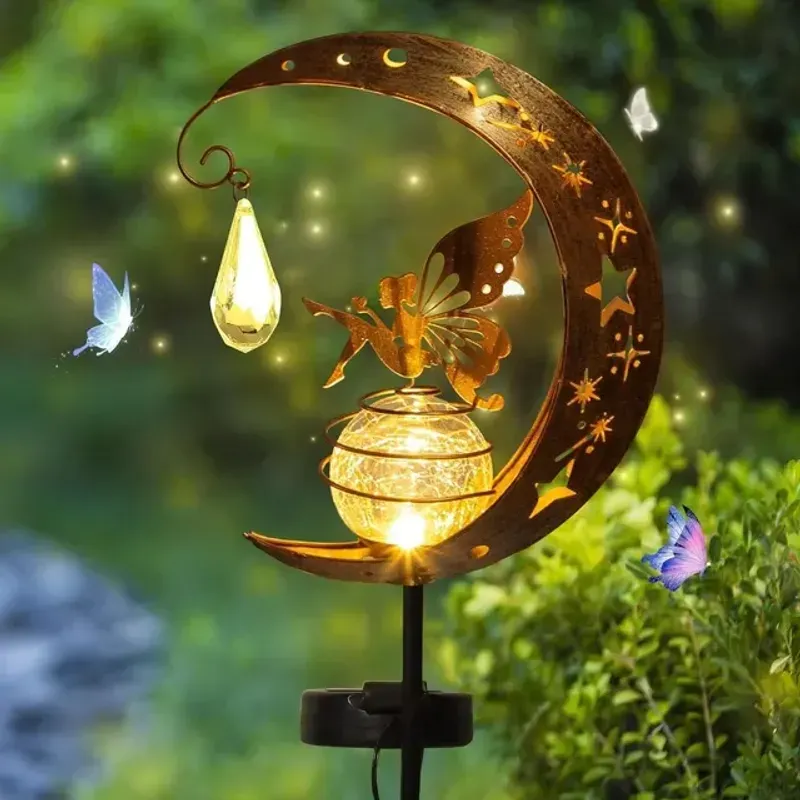 Casa si Gradina - Corpuri si surse de iluminat - Iluminat exterior - Lampi solare - Decoratiune de gradina cu LED-uri si panou solar 84 cm, zana - Infinity.ro