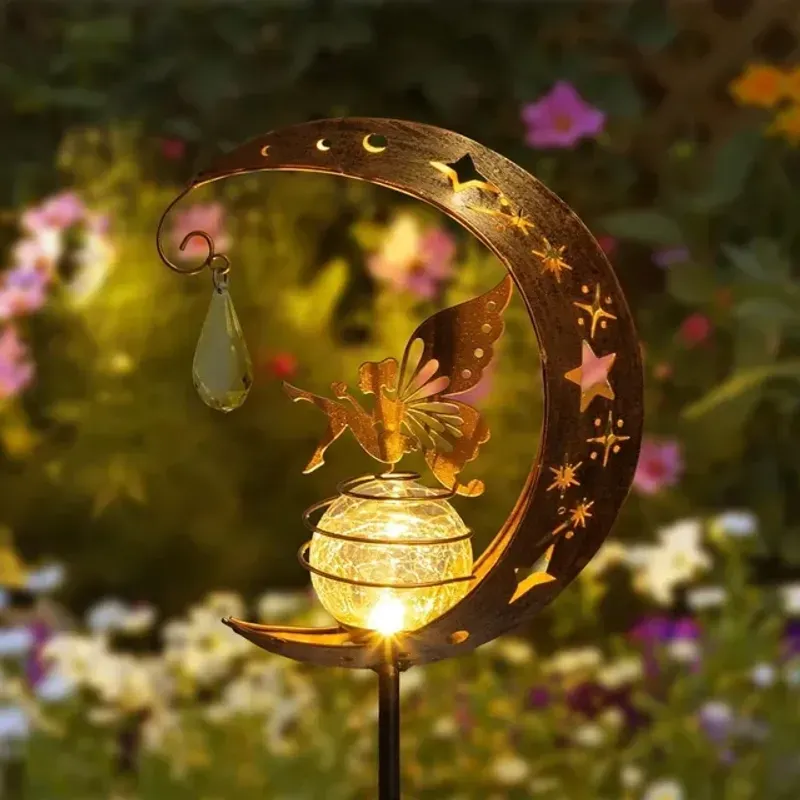 Casa si Gradina - Corpuri si surse de iluminat - Iluminat exterior - Lampi solare - Decoratiune de gradina cu LED-uri si panou solar 84 cm, zana - Infinity.ro