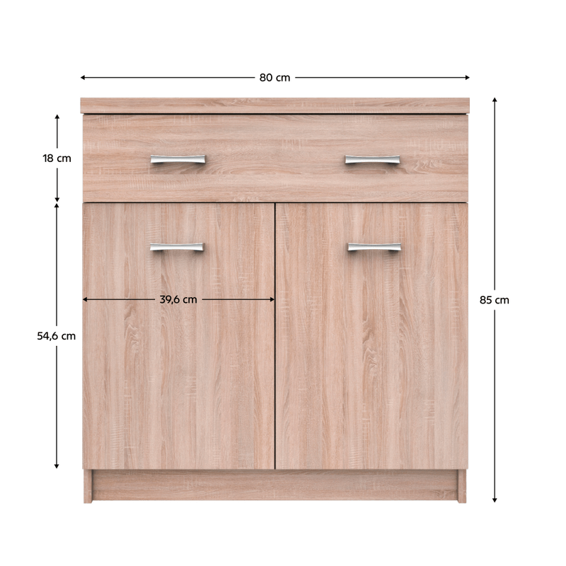 Casa si Gradina - Mobilier - Comode si corpuri - Comode - Comoda 2D1S, stejar Sonoma, TOPTY TIP 19 - Infinity.ro