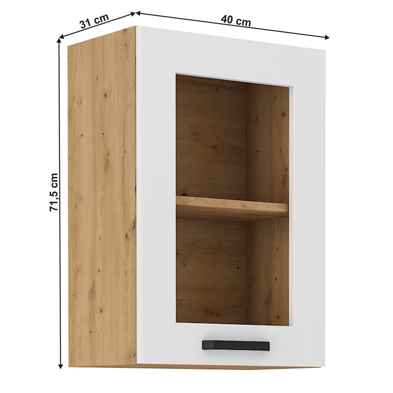Casa si Gradina - Mobilier - Dulapuri si sifoniere - Dulapuri - Dulap superior, alb/stejar artizan, LULA 40 GS-72 1F - Infinity.ro
