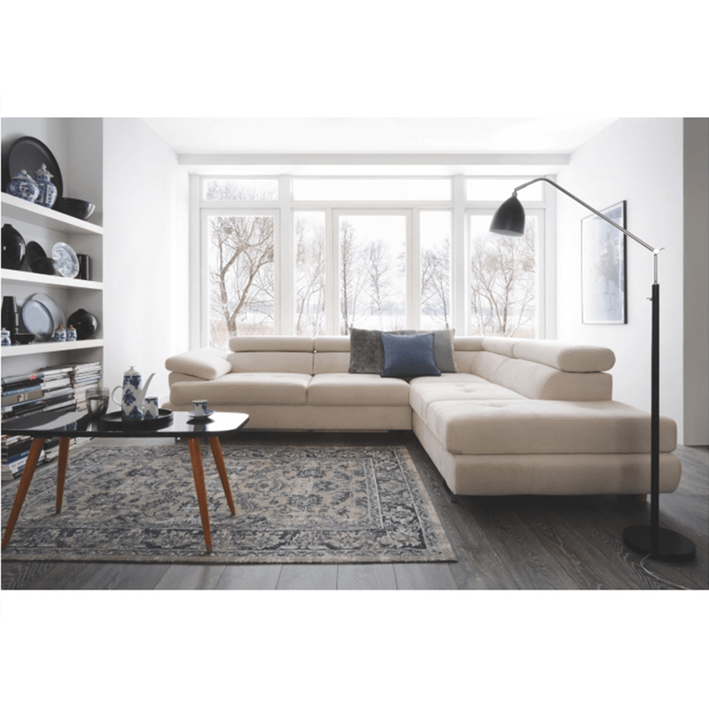 Casa si Gradina - Mobilier - Canapele si coltare - Canapele - Set canapea, gri deschis, material textil, dreapta, BUTON P - Infinity.ro