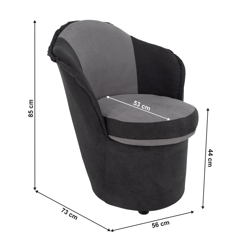 Casa si Gradina - Mobilier - Scaune si fotolii - Fotolii - Fotoliu cu spatiu de depozitare, gri inchis/gri deschis, PERSI - Infinity.ro