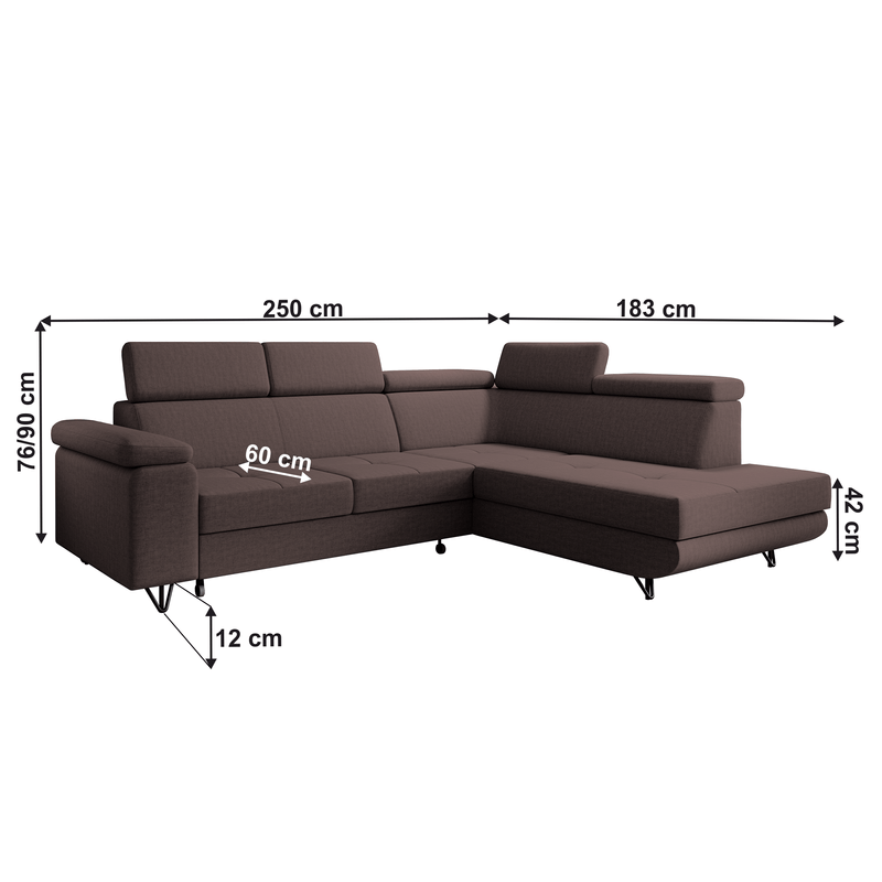 Casa si Gradina - Mobilier - Canapele si coltare - Canapele - Canapea extensibila, maro, dreapta, JOGI ROH - Infinity.ro