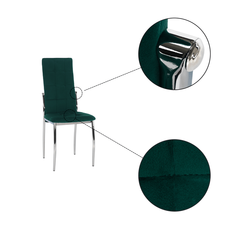 Casa si Gradina - Mobilier - Scaune si fotolii - Scaune - Scaun, tesatura catifea smarald/ metal, ADORA NEW - Infinity.ro