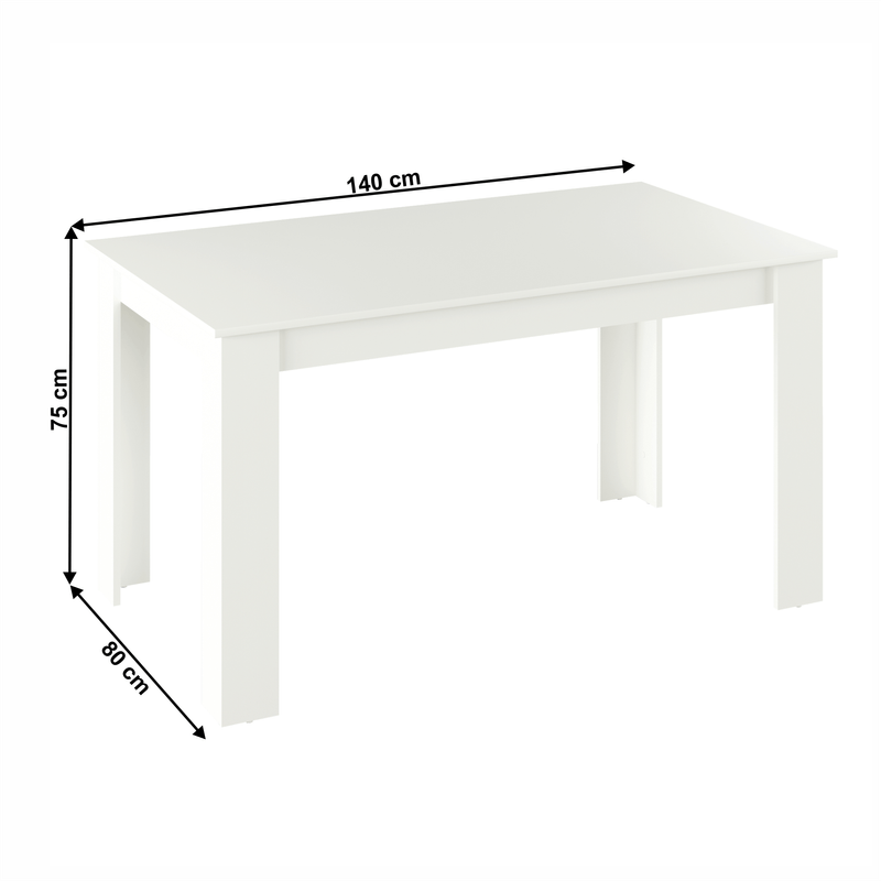 Casa si Gradina - Mobilier - Mese si birouri - Mese bucatarie si dining - Masa de bucatarie, alba, 140x80 cm, GENERAL NEW - Infinity.ro