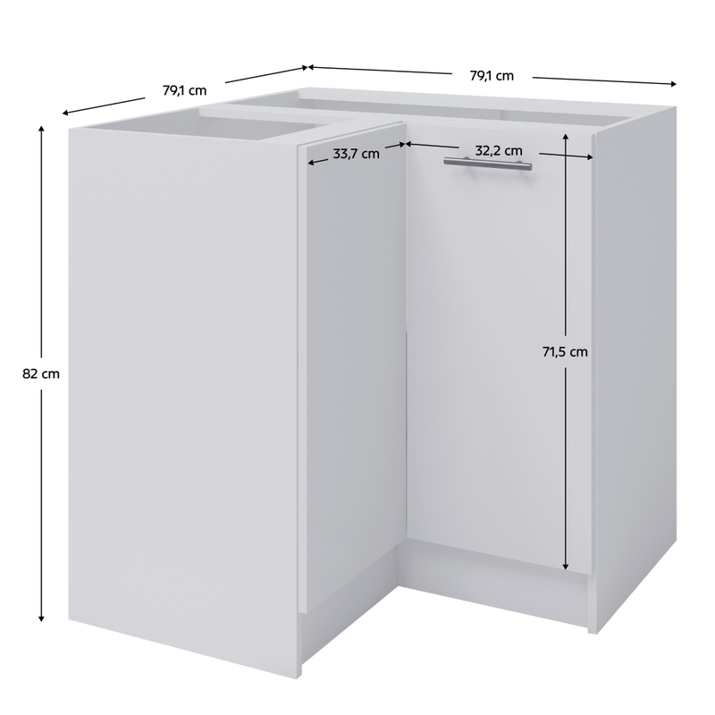 Casa si Gradina - Mobilier - Dulapuri si sifoniere - Dulapuri - Dulap inferior de colt, alb, FABIANA S - 90N - Infinity.ro