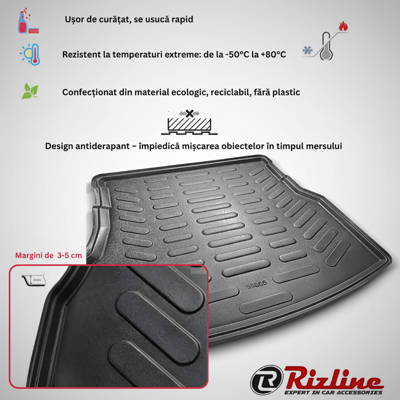 Auto si Moto - Intretinere auto - Covorase auto - Covoras Rizline Portbagaj Dacia Duster III 4X4, 2023+ Tavita din Cauciuc - Infinity.ro