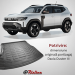 Auto si Moto - Intretinere auto - Covorase auto - Covoras Rizline Portbagaj Dacia Duster III 4X2, 2023+ Tavita din Cauciuc - Infinity.ro