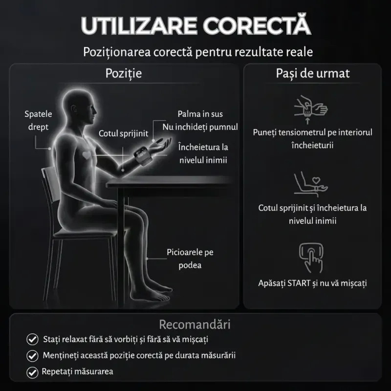 Ingrijire personala si Cosmetice - Sanatate si wellness - Aparate medicale - Tensiometre - Tensiometru pentru incheietura mainii, ecran tactil, automat, precizie ridicata, negru - Infinity.ro