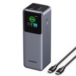 Laptop, Telefoane si Tablete - Telefoane mobile si accesorii - Accesorii Telefoane - Baterii externe - Baterie Externa cu Display Digital, 20000mAh, USB, 2x Type-C, 200W, QC, PD, 5V/3A - Ugreen PB722 (35525B) - Grey - Infinity.ro
