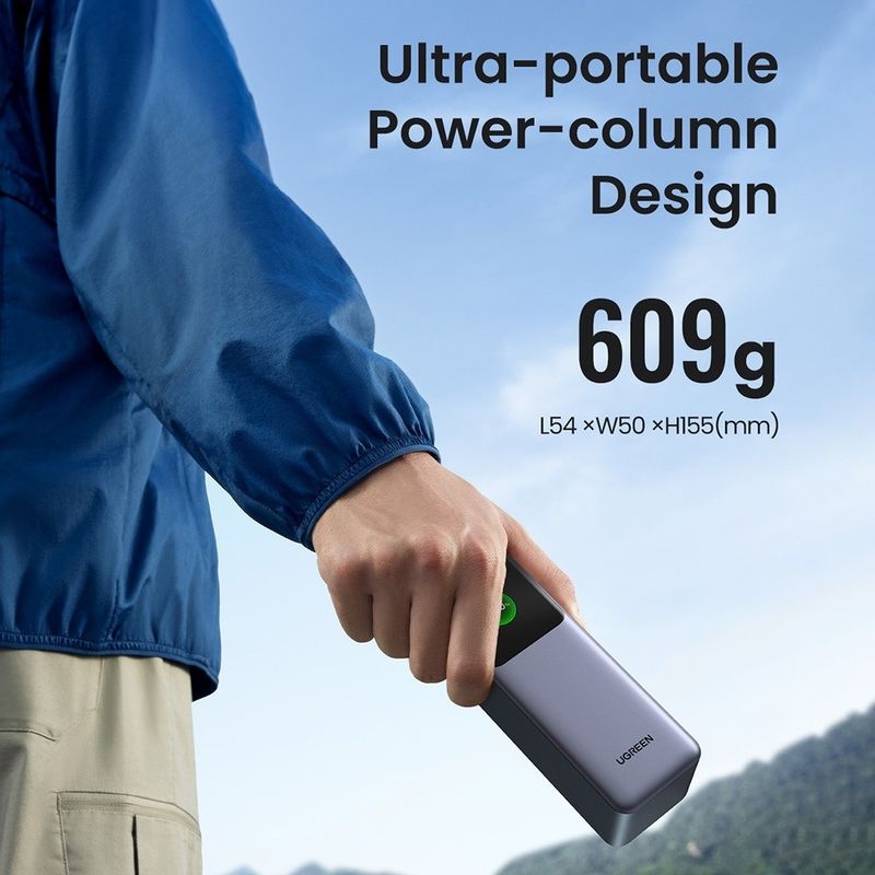 Laptop, Telefoane si Tablete - Telefoane mobile si accesorii - Accesorii Telefoane - Baterii externe - Baterie Externa cu Display Digital, 20000mAh, USB, 2x Type-C, 200W, QC, PD, 5V/3A - Ugreen PB722 (35525B) - Grey - Infinity.ro