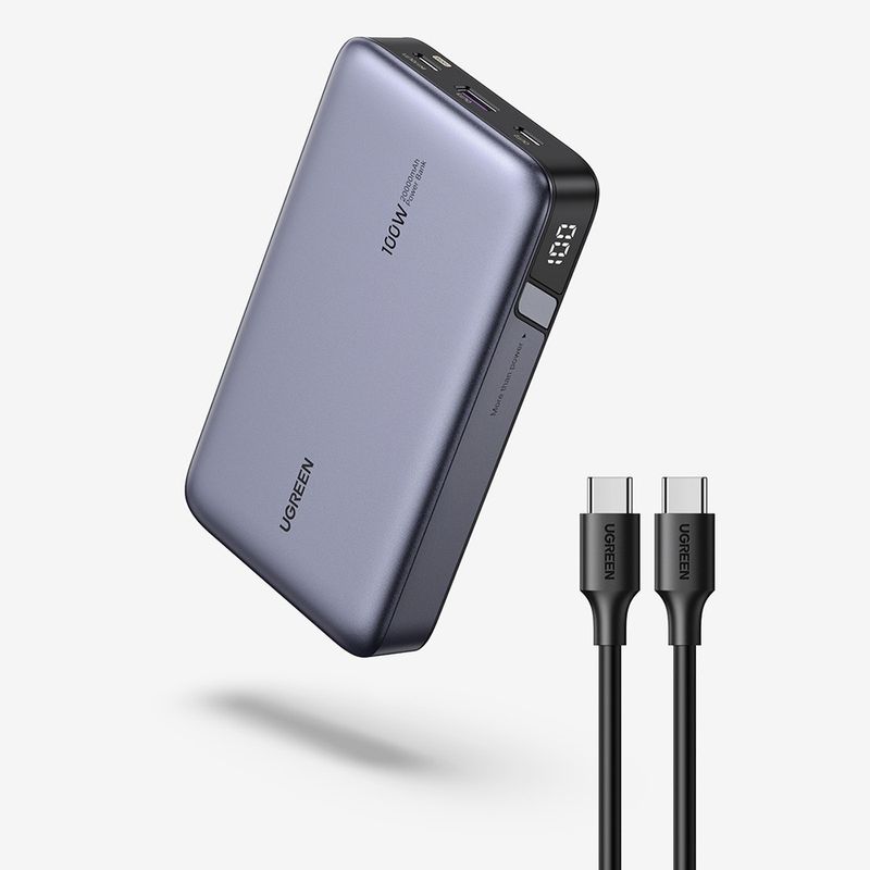 Laptop, Telefoane si Tablete - Telefoane mobile si accesorii - Accesorii Telefoane - Baterii externe - Baterie Externa cu Display Digital, 20000mAh, USB, Type-C, 100W, 5V/3A - Ugreen PB720 (25188) - Black - Infinity.ro
