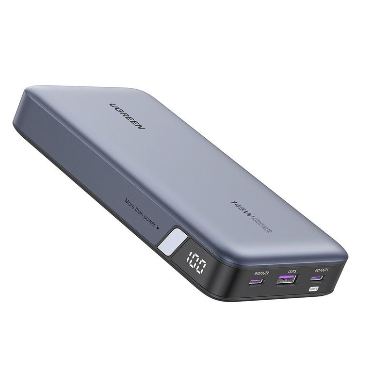Laptop, Telefoane si Tablete - Telefoane mobile si accesorii - Accesorii Telefoane - Baterii externe - Baterie Externa cu Display Digital, USB, 2x Type-C, 25000mAh, PD3.0, 145W, 5V/3A - Ugreen PB205 (90597A) - Space Gray - Infinity.ro