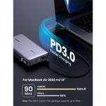 Laptop, Telefoane si Tablete - Telefoane mobile si accesorii - Accesorii Telefoane - Baterii externe - Baterie Externa cu Display Digital, USB, 2x Type-C, 25000mAh, PD3.0, 145W, 5V/3A - Ugreen PB205 (90597A) - Space Gray - Infinity.ro
