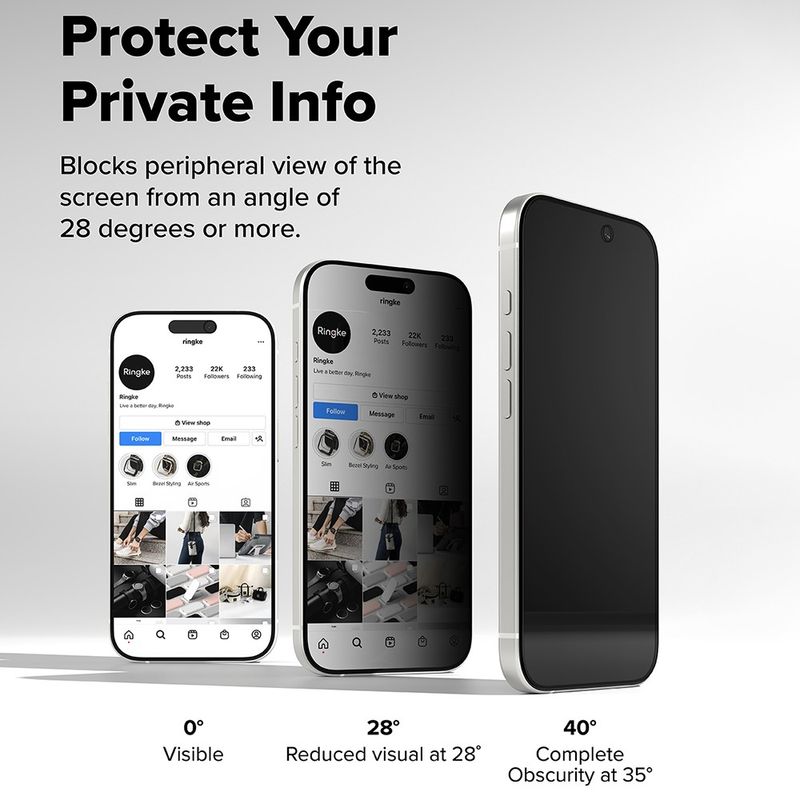Laptop, Telefoane si Tablete - Telefoane mobile si accesorii - Accesorii Telefoane - Folii protectie telefoane - Folie pentru iPhone 17 Pro Max (set 2) - Ringke Easy Slide Privacy Tempered Glass - Black - Infinity.ro