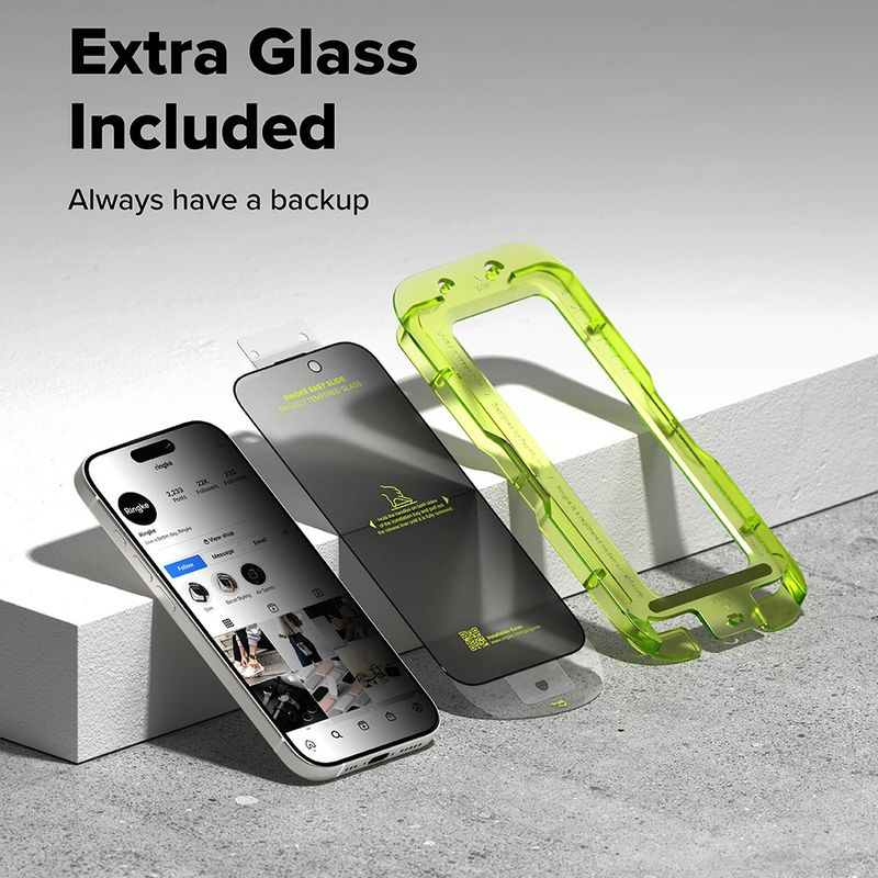 Laptop, Telefoane si Tablete - Telefoane mobile si accesorii - Accesorii Telefoane - Folii protectie telefoane - Folie pentru iPhone 17 Pro Max (set 2) - Ringke Easy Slide Privacy Tempered Glass - Black - Infinity.ro