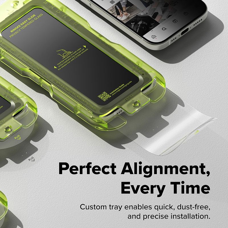 Laptop, Telefoane si Tablete - Telefoane mobile si accesorii - Accesorii Telefoane - Folii protectie telefoane - Folie pentru iPhone 17 Pro Max (set 2) - Ringke Easy Slide Privacy Tempered Glass - Black - Infinity.ro