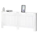 Casa si Gradina - Termice - Calorifere si accesorii - Accesorii calorifere - Mască pentru calorifer alb lucios / lemn MDF cu lamele verticale - Infinity.ro