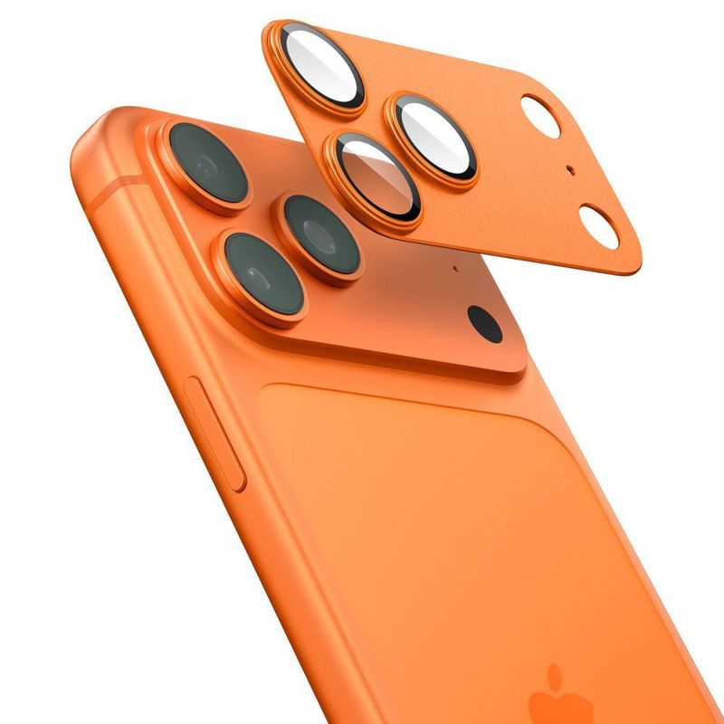 Laptop, Telefoane si Tablete - Telefoane mobile si accesorii - Accesorii Telefoane - Folii protectie telefoane - Folie Camera pentru iPhone 17 Pro - Spigen Glas.tR Optik EZ Fit Pro XL (AGL10645) - Orange - Infinity.ro