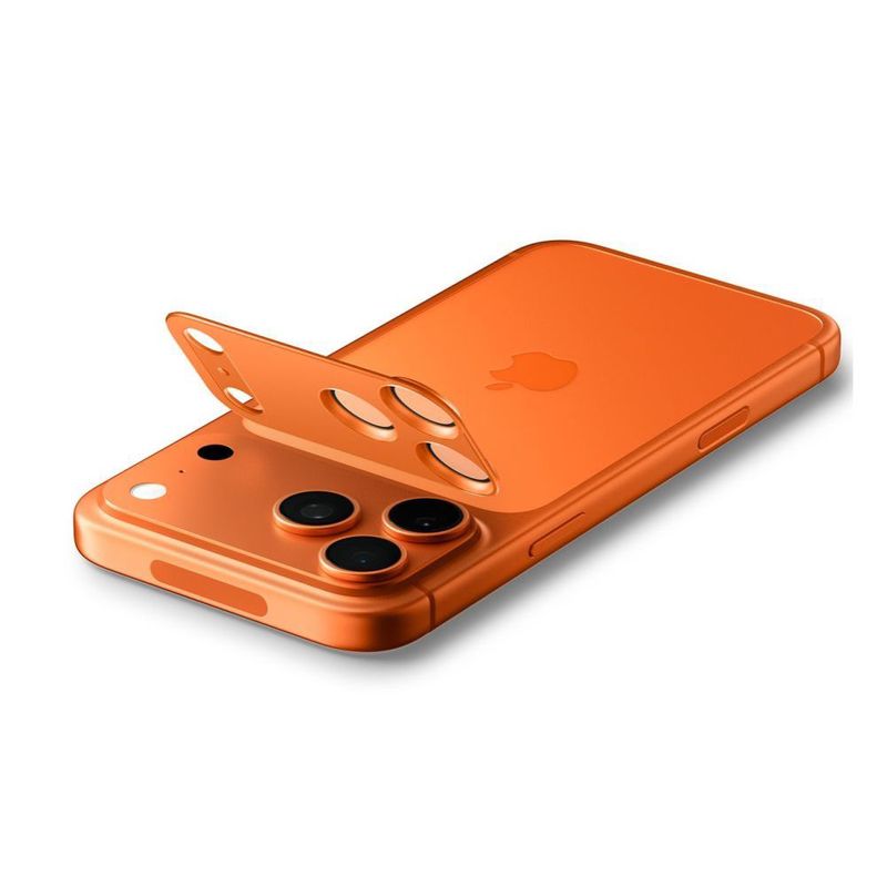 Laptop, Telefoane si Tablete - Telefoane mobile si accesorii - Accesorii Telefoane - Folii protectie telefoane - Folie Camera pentru iPhone 17 Pro - Spigen Glas.tR Optik EZ Fit Pro XL (AGL10645) - Orange - Infinity.ro