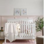 Casa si Gradina - Textile si covoare - Lenjerii de pat - Lenjerii copii - Set 2 piese patut Kotonia Home Bebe - pled gofrat alb si cearceaf pat ranforce - 120x150 cm, decor iepurasi - Infinity.ro