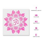 Casa si Gradina - Decoratiuni - DIY - Sabloane decorative pereti - Sablon Perete vopsire, tencuiala 0.7mm Om Flower Mandala Refolosibil, model MXSP7150, 200 x 200 mm - Infinity.ro