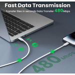 Laptop, Telefoane si Tablete - Telefoane mobile si accesorii - Accesorii Telefoane - Cabluri si adaptoare telefoane - Cablu de Date si Incarcare, Type-C la Type-C, 5A, Super Fast Charging, 60 W, 1m, Alb - Infinity.ro