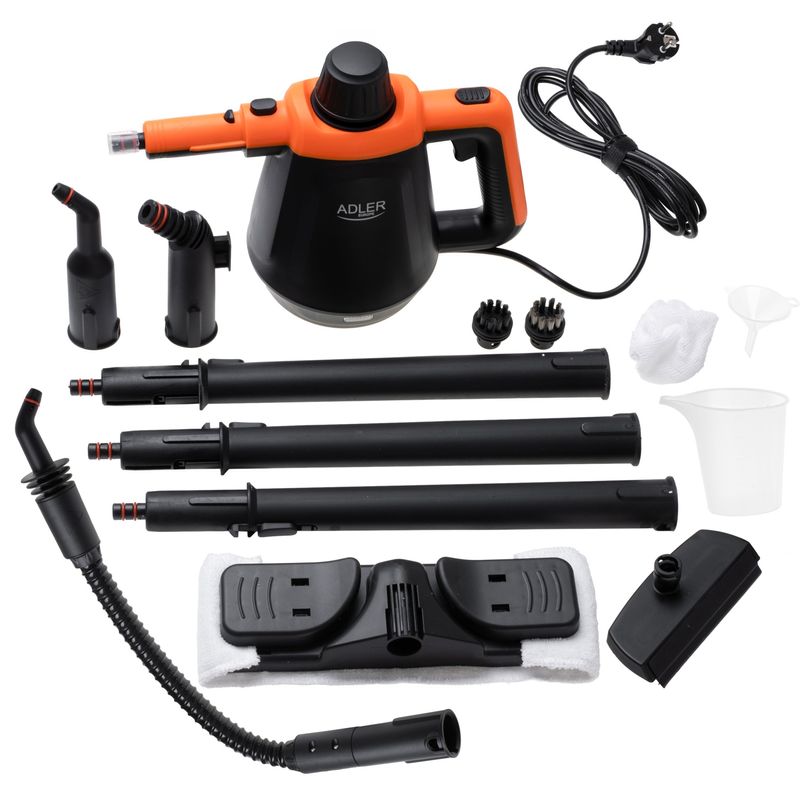 Electronice si Electrocasnice - Ingrijirea locuintei - Aparate de curatat cu abur - Aparat de curatat cu abur Adler AD7038bo, mop cu abur, 3.5 bar, 44g/min, 120C, 1200W (Max 2000W) - Infinity.ro