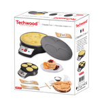Electronice si Electrocasnice - Electrocasnice bucatarie - Aparate de gatit & desert - Aparate de preparat desert - Aparat pentru clatite Techwood TCP-217, Placi Interschimbabile 26 cm, Invelis Antiaderent, 1000W - Infinity.ro
