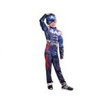 Jucarii, Copii si Bebe - Jucarii si jocuri - Jucarii de rol - Masti si costume copii - Costum cu muschi carnaval Captain America, 5-7 ani , 110-120 cm - Infinity.ro