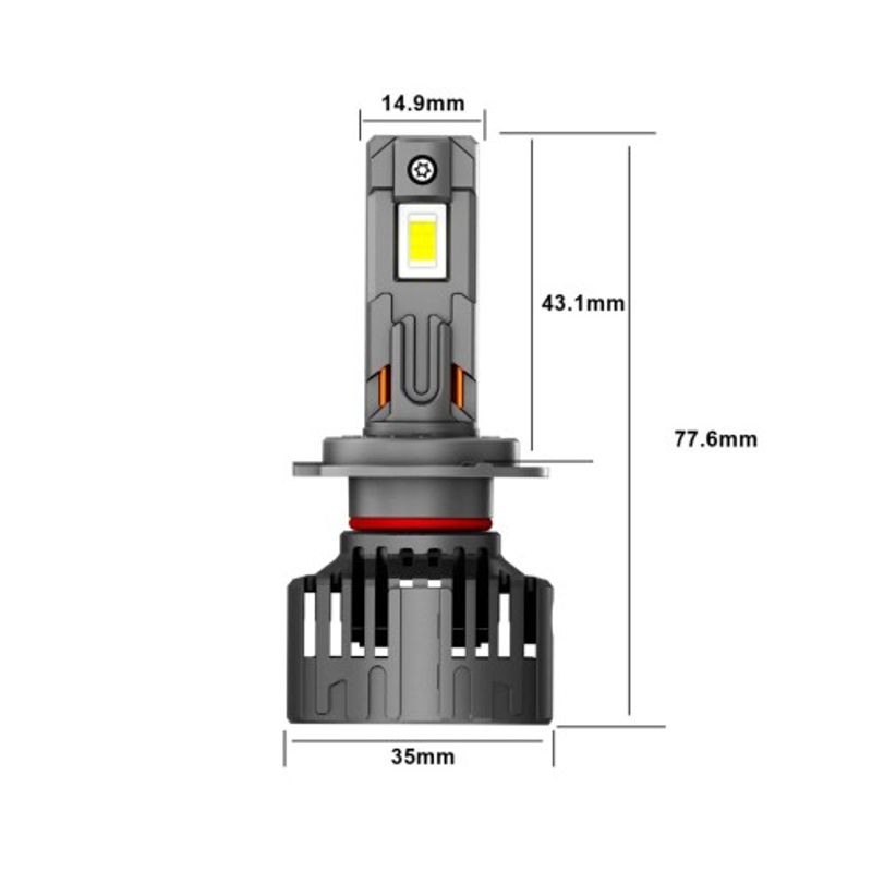 Auto si Moto - Piese auto si accesorii - Caroserie - Faruri, stopuri si proiectoare - Set 2 leduri auto H7 Canbus, putere 65W, luminozitate 12.00 Lm, 12-24V - Infinity.ro