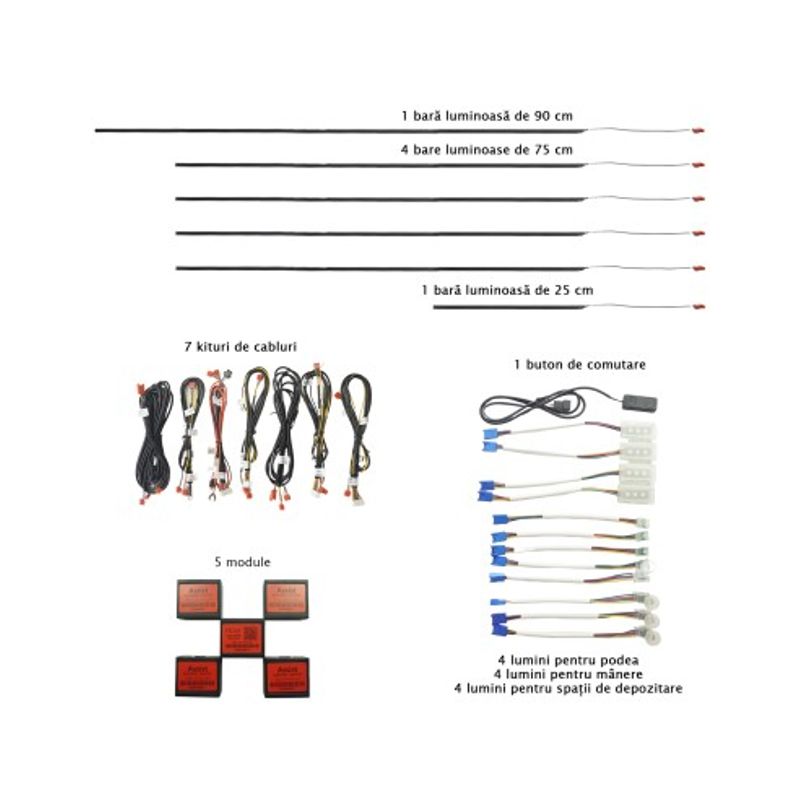 Auto si Moto - Electrice auto - Iluminare si semnalizare - Becuri auto - Kit lumini ambientale Profesionale RGB  Carguard - Infinity.ro