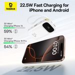 Laptop, Telefoane si Tablete - Telefoane mobile si accesorii - Accesorii Telefoane - Baterii externe - Acumulator extern EnerFill FC31 Digital Display 10.000 mAh, 22.5W, cu cablu USB-C si Lightning incorporat, Alb - Infinity.ro