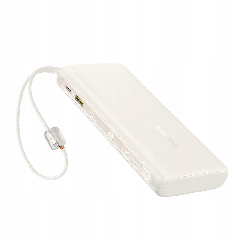 Laptop, Telefoane si Tablete - Telefoane mobile si accesorii - Accesorii Telefoane - Baterii externe - Baterie externa Baseus 20000 mAh 100W cu cabluri USB-C integrate, neagra - Infinity.ro