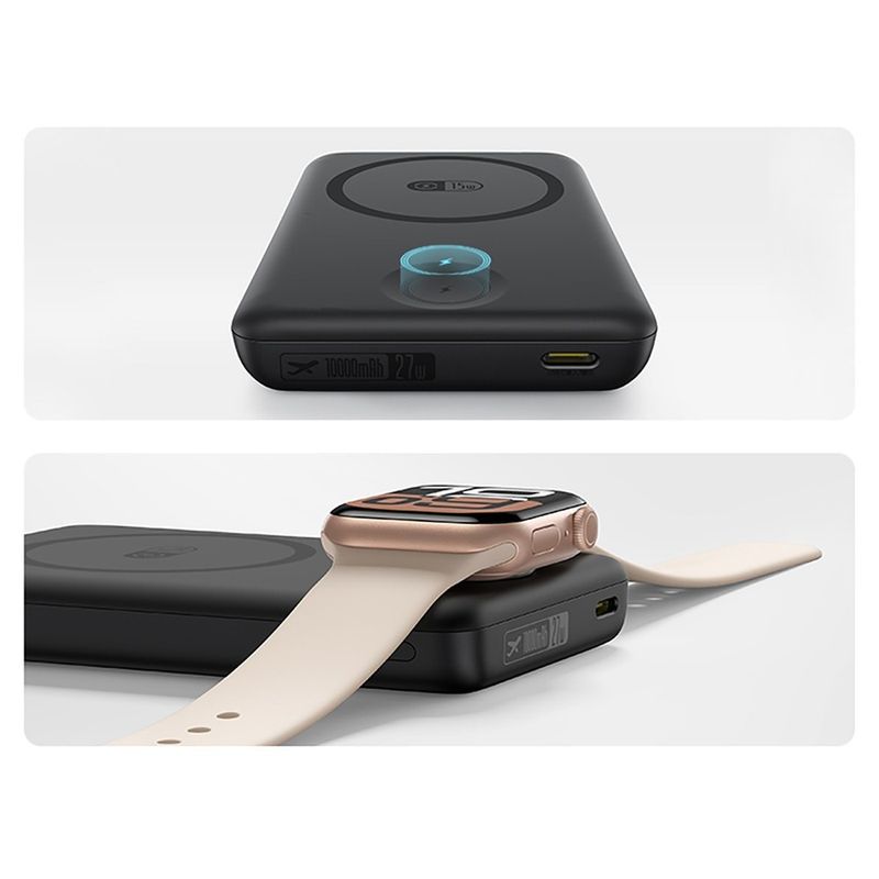 Laptop, Telefoane si Tablete - Telefoane mobile si accesorii - Accesorii Telefoane - Baterii externe - Baterie externa 10000 mAh Baseus EnerFill FM11, 27W, Incarcare Wireless 15W, USB-C, Negru - Infinity.ro