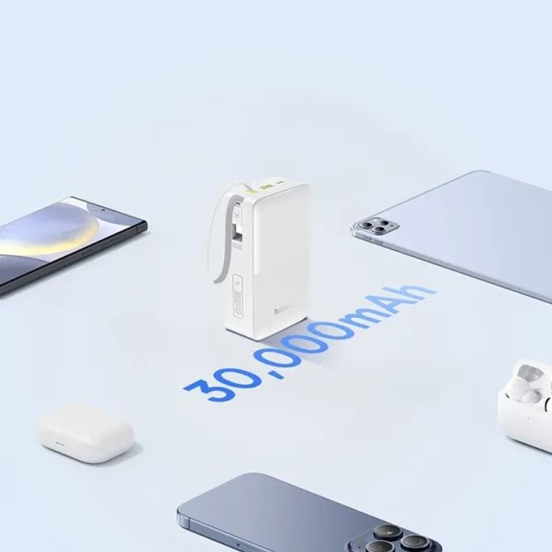 Laptop, Telefoane si Tablete - Telefoane mobile si accesorii - Accesorii Telefoane - Baterii externe - Baterie externa Baseus EnerFill Bipow 2 Pro, 30.000 mAh, 22.5W, Alb, 122x69x41mm - Infinity.ro