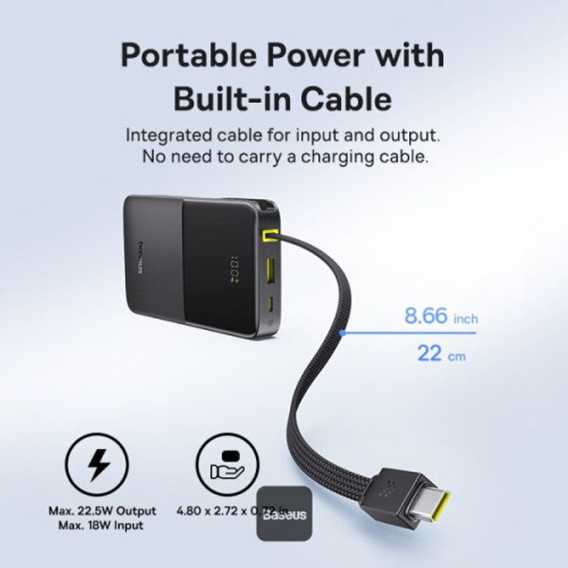 Laptop, Telefoane si Tablete - Telefoane mobile si accesorii - Accesorii Telefoane - Baterii externe - Baterie externa Baseus, model EnerFill FC51 Bipow 2 Pro, capacitate 30000mAh, 22.5W, 1 x USB, 1 x USB Type-C - Infinity.ro