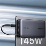 Laptop, Telefoane si Tablete - Telefoane mobile si accesorii - Accesorii Telefoane - Baterii externe - Power Bank (55992B), Ugreen, Fast Charging, Digital Display, USB, Type-C, Built-In USB-C Cable, 145W, 20000mAh - Grey - Infinity.ro
