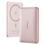 Laptop, Telefoane si Tablete - Telefoane mobile si accesorii - Accesorii Telefoane - Baterii externe - Acumulator extern Baseus PicoGo AM41, Ultra-Slim, Qi2 Magnetic, 10.000 mAh, 27W Roz - Infinity.ro