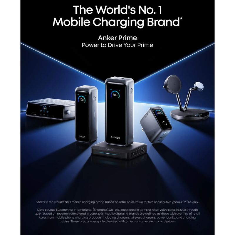 Laptop, Telefoane si Tablete - Telefoane mobile si accesorii - Accesorii Telefoane - Baterii externe - Baterie externa Anker Prime 26.250 mAh, 300W, USB-C, 2x USB-C, 1x USB-A, Smart Display, Negru - Infinity.ro