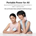 Laptop, Telefoane si Tablete - Telefoane mobile si accesorii - Accesorii Telefoane - Baterii externe - Acumulator extern Baseus EnerFill FC11 Digital Display 20.000 mAh, 22.5W, cablu USB-C si Lightning incorporat, Roz - Infinity.ro