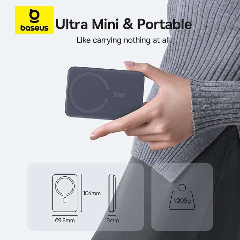 Laptop, Telefoane si Tablete - Telefoane mobile si accesorii - Accesorii Telefoane - Baterii externe - Acumulator extern Baseus EnerFill Magsafe FM11, 10000 mAh, 22.5W, Gri, 104x69.8x18mm - Infinity.ro