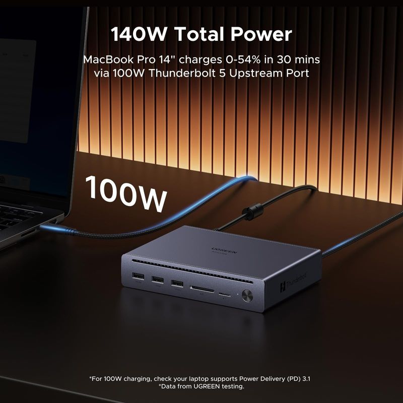 Laptop, Telefoane si Tablete - Telefoane mobile si accesorii - Accesorii Telefoane - Baterii externe - Docking Station UGREEN 10-in-1 Thunderbolt 5, Gigabit Ethernet, 8K, multicolor - Infinity.ro